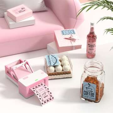 MUNBYN 4"x6" Pink Direct Thermal Shipping Labels, Commercial Grade Permanent Adhesive Fanfold Mailing Postage Label Paper for Thermal Printers and Packages, 500 Sheets per Stack