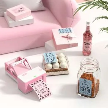 MUNBYN 4"x6" Pink Direct Thermal Shipping Labels, Commercial Grade Permanent Adhesive Fanfold Mailing Postage Label Paper for Thermal Printers and Packages, 500 Sheets per Stack