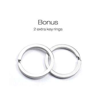 Lancher Key Chain with (2 Extra Key Rings and Gift Box) Heavy Duty Car Keychain for Men and Women - Black