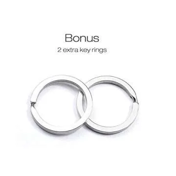 Lancher Key Chain with (2 Extra Key Rings and Gift Box) Heavy Duty Car Keychain for Men and Women - Black