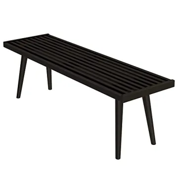 Stylish Plank+Beam Mid-Century Double Wood Entryway Bench