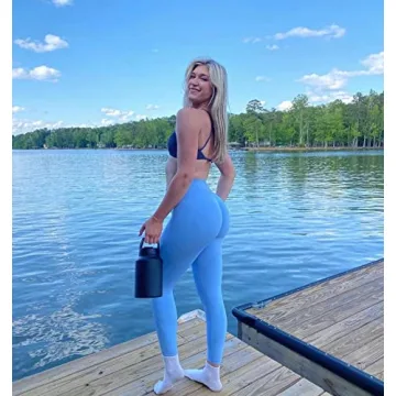 Aoxjox Women’s Scrunch Butt Lifting Leggings - Sky Blue