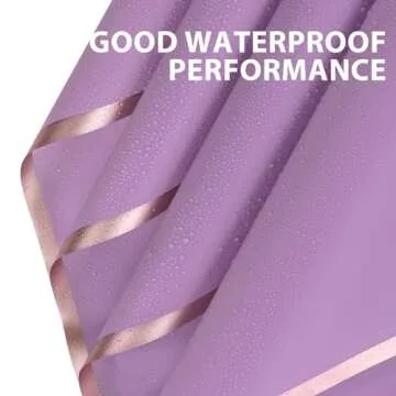 NESCCI 20 Sheet Flower Wrapping Paper - Waterproof Floral Bouquet Wrapping Paper, Florist Supplies Packaging Paper for Wedding Birthday Gift DIY (Light purple)