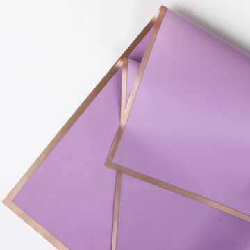 NESCCI 20 Sheet Flower Wrapping Paper - Waterproof Floral Bouquet Wrapping Paper, Florist Supplies Packaging Paper for Wedding Birthday Gift DIY (Light purple)