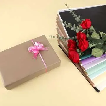 NESCCI 20 Sheet Flower Wrapping Paper - Waterproof Floral Bouquet Wrapping Paper, Florist Supplies Packaging Paper for Wedding Birthday Gift DIY (Light purple)