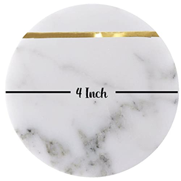 Elegant Set of 6 White Marble Coasters for Home Decor