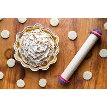 GreenOlive Rolling Pin Guide Ring Spacer Bands (8 Piece Set) Multicolored Flexible Silicone Slip On Baking Accessories Fit 1 3/4” to 2” Wide Dough Rollers