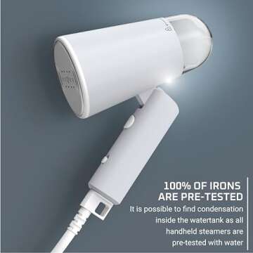 Rowenta, Steamer for Clothes, Travel Steam Handheld Steamer, 2.3 Oz Tank Capacity, Foldable, Easy Steam, 1100 Watts, Ironing, Gray Clothes Steamer, Vacation Essentials, Travel Must Have, DR1011