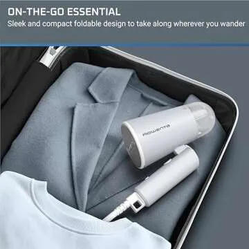 Rowenta, Steamer for Clothes, Travel Steam Handheld Steamer, 2.3 Oz Tank Capacity, Foldable, Easy Steam, 1100 Watts, Ironing, Gray Clothes Steamer, Vacation Essentials, Travel Must Have, DR1011