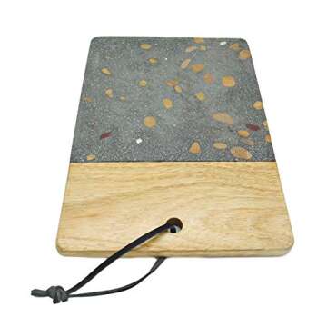 Alchemade Terrazzo And Wood Cutting Board (14.5"x10") - Decorative Board Platter Tray For The Kitche...