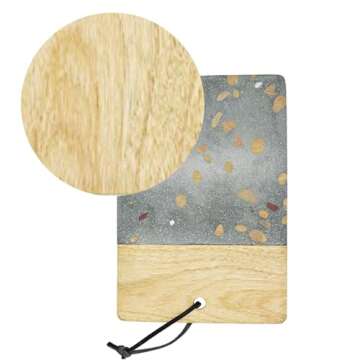 Alchemade Terrazzo And Wood Cutting Board (14.5"x10") - Decorative Board Platter Tray For The Kitchen, Parties, Events And Everyday Use