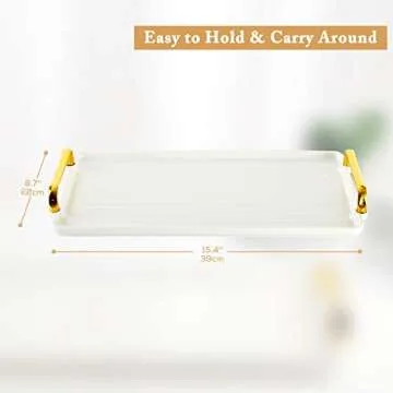 DUJUST Modern Nordic Serving Tray with Golden Handles