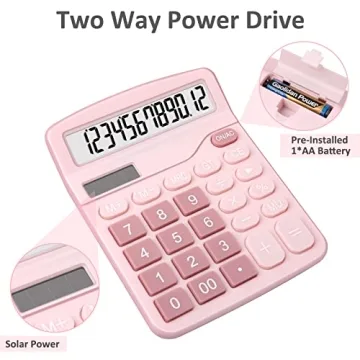 Splaks Dual Power Desktop Calculators - 2 Pack with Large Display