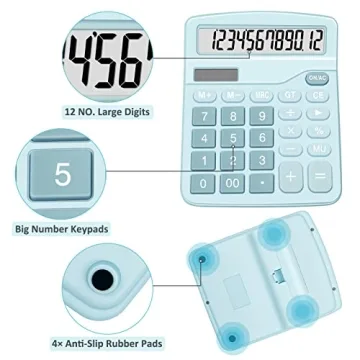 Splaks Dual Power Desktop Calculators - 2 Pack with Large Display