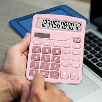 Splaks Dual Power Desktop Calculators - 2 Pack with Large Display