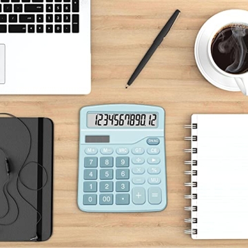 Splaks Dual Power Desktop Calculators - 2 Pack with Large Display