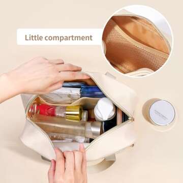 Glitzcharm Clear Makeup Bag - Waterproof Travel Toiletry Organizer for Women