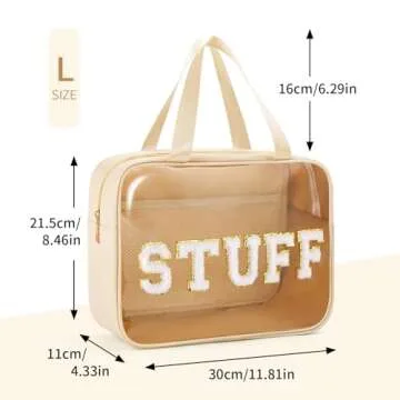 Glitzcharm Clear Makeup Bag - Stylish & Waterproof Organizer