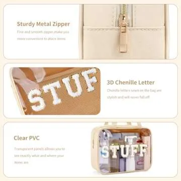 Glitzcharm Clear Makeup Bag - Stylish & Waterproof Organizer