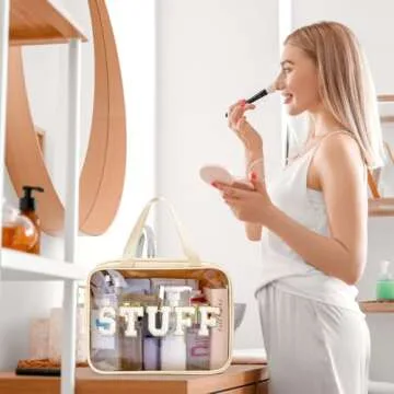 Glitzcharm Clear Makeup Bag - Stylish & Waterproof Organizer