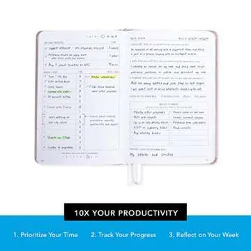 Lightspeed Planner – Professional Daily Planner, Calendar & Agenda to Boost Productivity, Time Management & Happiness – Undated Monthly, Weekly, Day Organizer - Hardcover Goals Journal (Rose Gold)
