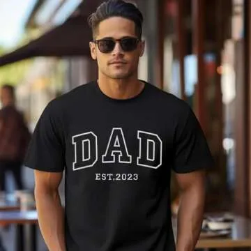 GODMERCH Personalized Embroidered Dad Est Hoodie with Kid Names on Sleeve, Dad Sweatshirt Hoodie for Men, Gifts for Dad Daddy Husband Grandpa Fathers Day Christmas