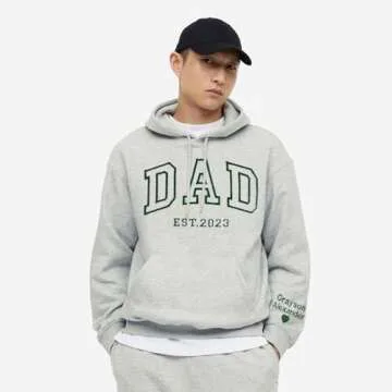 GODMERCH Personalized Embroidered Dad Est Hoodie with Kid Names on Sleeve, Dad Sweatshirt Hoodie for Men, Gifts for Dad Daddy Husband Grandpa Fathers Day Christmas