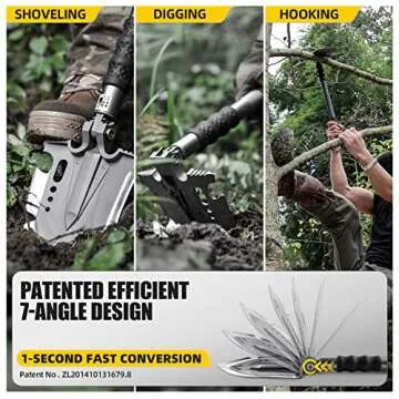 Zunelotoo Tactical Shovel 28 in 1 for Outdoor Survival
