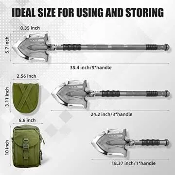 Zunelotoo Tactical Shovel 28 in 1 for Outdoor Survival