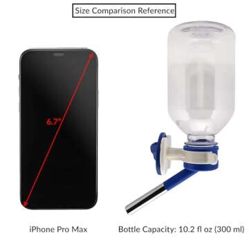 Choco Nose Patented No-Drip Water Bottle/Feeder for Guinea Pigs/Hamsters/Bunnies/Ferrets/Other Small Pets, Critters and Animals - for Cages, Crates or Wall Mount. 10.2oz. Nozzle 10mm, Blue (C128)