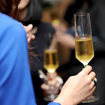 Gnimihz Classy Champagne Flutes Set of 4 - Unique Design