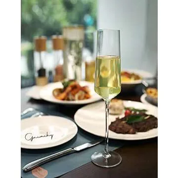 Gnimihz Classy Champagne Flutes Set of 4 - Unique Design
