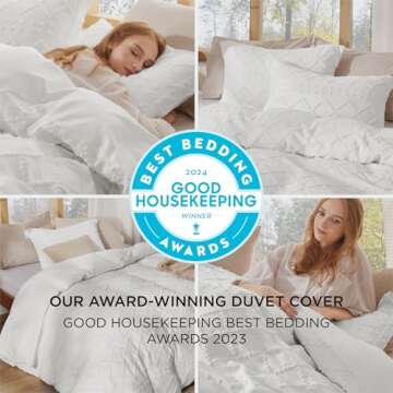 Bedsure Boho Duvet Cover King Size - Boho Bedding, Tufted King Duvet Cover for All Seasons, 3 Pieces...