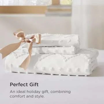 Bedsure Boho Duvet Cover King Size - Boho Bedding, Tufted King Duvet Cover for All Seasons, 3 Pieces Embroidery Shabby Chic Home Bedding,Comforter Not Included (White, 104" x 90")