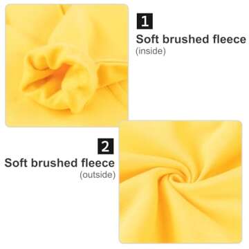 BETTERCHIC Women's Casual Hooded Sweatshirt Soft Brushed Fleece Pullover Hoodie (Black, M)