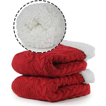 BenSorts Warm Slipper Socks for Women Plush Fuzzy Socks With Grips Grippers Non Slip Sleep House Soc...