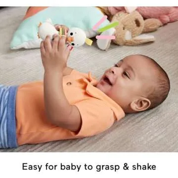 Fisher-Price Newborn Toy Clack & Quack Goose, Animal Themed Baby Rattle for Developmental Play Infants Ages 3+ Months