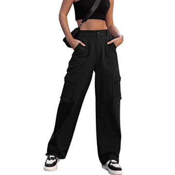 Stylish Women High Waisted Cargo Pants with 6 Pockets