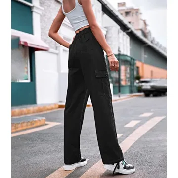 Stylish Women High Waisted Cargo Pants with 6 Pockets