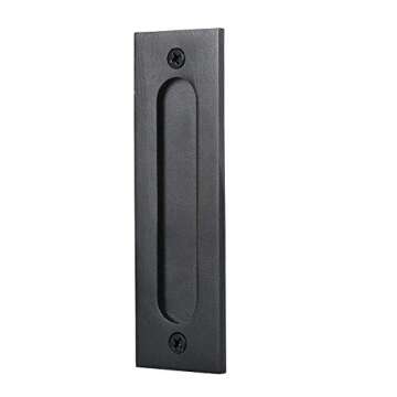 Fpz-bd 2pcs 7" Running Black Sliding Barn Door Finger Pull Set | Heavy Duty Modern Simple Invisible ...