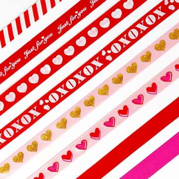 110yd Valentines Ribbon, Valentines Day Decor, Valentine Ribbon for Gift Wrapping, Red Ribbon Valent...