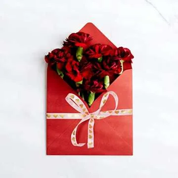 110yd Valentines Ribbon, Valentines Day Decor, Valentine Ribbon for Gift Wrapping, Red Ribbon Valentines, Heart Ribbons Craft Satin Valentines Day Gifts DIY Crafts -3/8IN*110YD