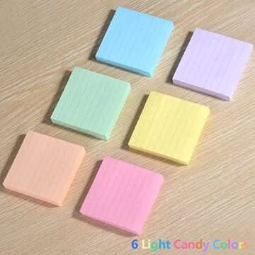 Pop Up Sticky Notes Lined 3x3 inch , Easy to Post Sticky Notes with Lines, 600 Sheet, Pink Purple Blue Yellow Green Orange Color, Office Accessories
