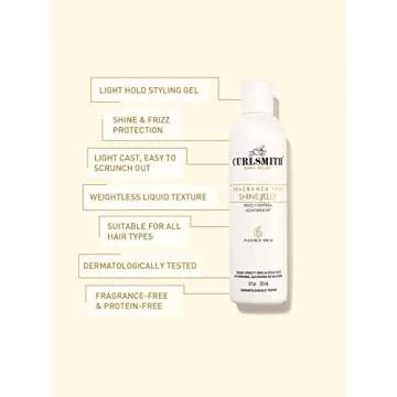 CURLSMITH - Shine Jelly, Light Hold Styling Gel with Frizz Protection, Sensitive, Fragrance Free, For All Curl and Hair Types, Vegan (8 fl oz)
