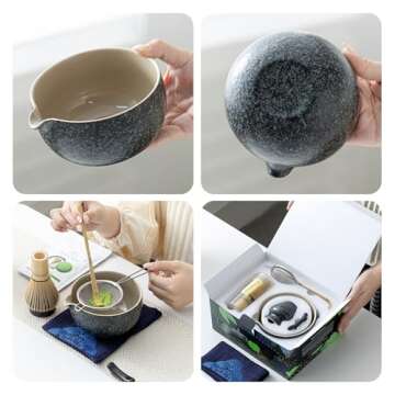 TEANAGOO Matcha Whisk Set,7 Pcs Matcha Set,Matcha Kit for Ceremony,Matcha Tea Set for Making Breakfa...