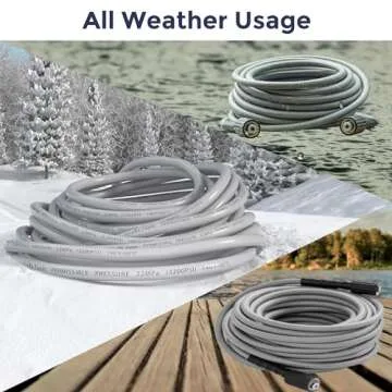 Giraffe Tools Pressure Washer Hose 25FT X 1/4", 3200 PSI Pressure Washing Hose, Kink Resistant, Heavy Duty Power Washer Hose, M22 to 3/8" Quick Connect Couplers for Replacement, 7 Accessories