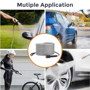 Giraffe Tools Pressure Washer Hose 25FT X 1/4", 3200 PSI Pressure Washing Hose, Kink Resistant, Heavy Duty Power Washer Hose, M22 to 3/8" Quick Connect Couplers for Replacement, 7 Accessories