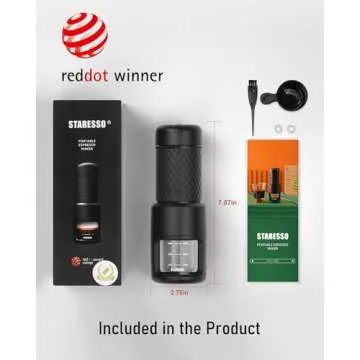 STARESSO Classic Portable Espresso Maker, 2 in1 Travel Coffee Maker,Compatible Capsules and Ground Coffee,Manual Espresso Machine,Hand Press Coffee Maker for Kitchen Travel,Camping,Hiking