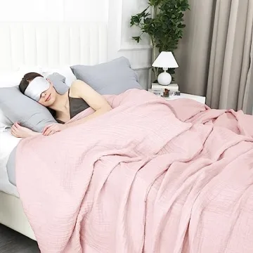 PHF Cotton Muslin Blanket Soft Queen Size for All Seasons