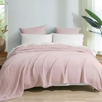 PHF Cotton Muslin Blanket Soft Queen Size for All Seasons
